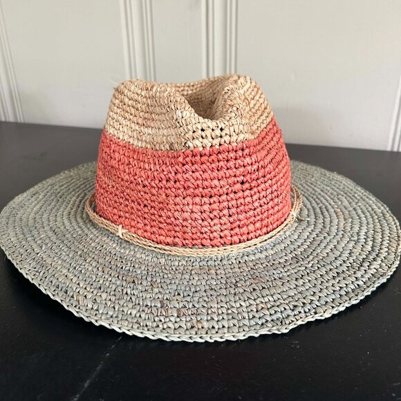 Two-Tone Straw Sun Hat - Picture 2 of 5